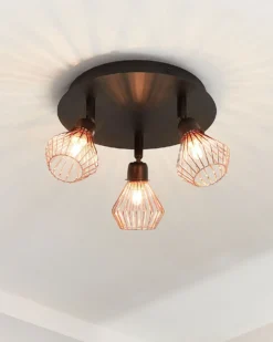 3 lys-spotlight VOLGA Justerbar Metal Sort