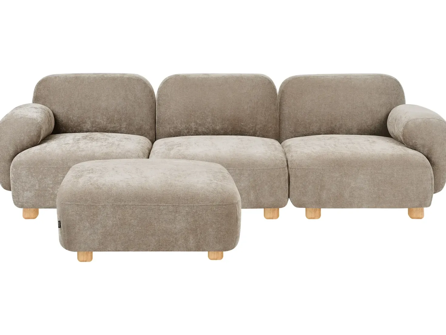 AMLI 3 personers Modulsofa Beige med fodskammel