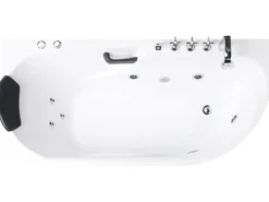 Badekar med massage SAYULA Højrevendt 170 x 80 cm Hvid