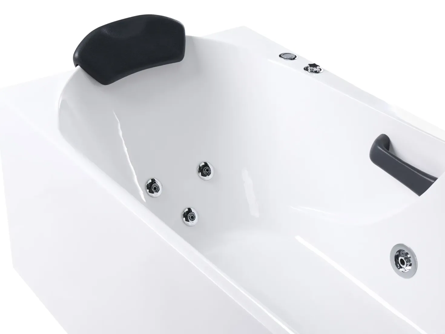 Badekar med massage SAYULA Højrevendt 170 x 80 cm Hvid