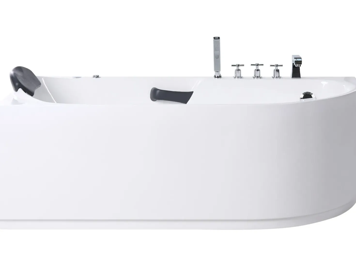 Badekar med massage SAYULA Højrevendt 170 x 80 cm Hvid