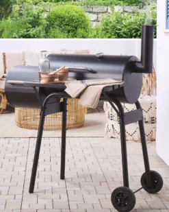 BBQ kulgrill KATLA med rygeovn Metal Sort