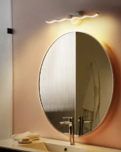 Billede og spejl LED-lys AILETTE Metal Hvid