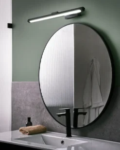 Billede og spejl LED-lys ARROS Metal Sort