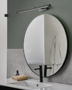 Billede og spejl LED-lys ARROS Metal Sort