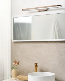 Billede og spejl LED-lys MIDOU Metal Brun