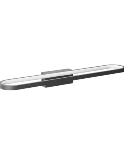Billede og spejl LED-lys MIDOU Metal Sort