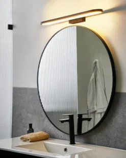 Billede og spejl LED-lys MIDOU Metal Sort