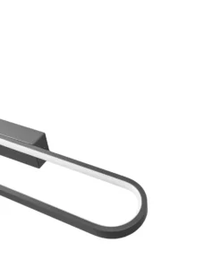 Billede og spejl LED-lys MIDOU Metal Sort