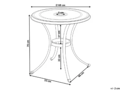 Bistro bord ANDALO 68 cm 68 cm Metal Brun