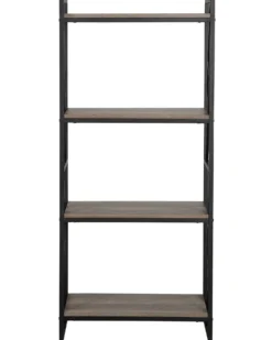 Bogreol med 4 hylder FORRES 143 cm Brun/sort