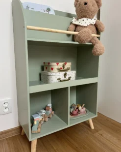 Bogreol med 3 hylder LILOET 102 cm Lysegrøn