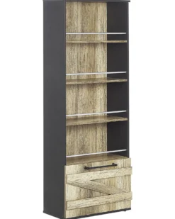 Bogreol med 4 hylder SALTER 163 cm Brun/sort