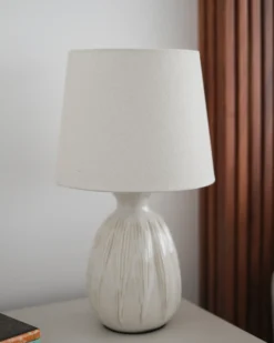 Bordlampe AGUAN Keramik Lys Beige