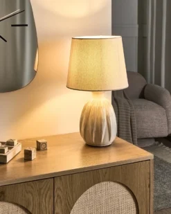 Bordlampe AGUAN Keramik Lys Beige