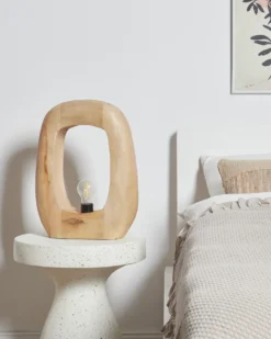 Bordlampe AJAY Mangotræ Lysebrun