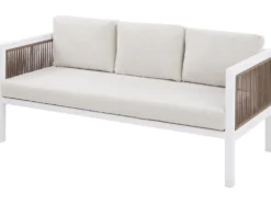 BORELLO 5 personers Loungesæt med bord Hvid Metal