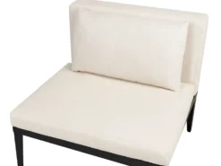 BRACCIANO 4 personers Loungesæt med bord og fodskammel Venstrevendt Lys Beige Certificeret akacietræ