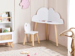Børnebord og stole sæt CLOUDY Hvid