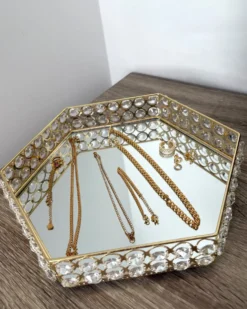 Dekorativ bakke VATAN Glas Guld