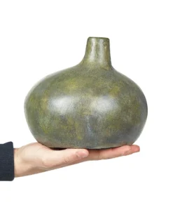 Dekovase KLANG Keramik 18 cm Grå