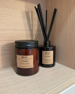 Duftlys med duftpinde DARK ELEGANCE 9 cm Brun