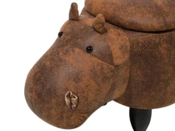 Dyrepuf med opbevaring HIPPO Kunstlæder Brun Hippo