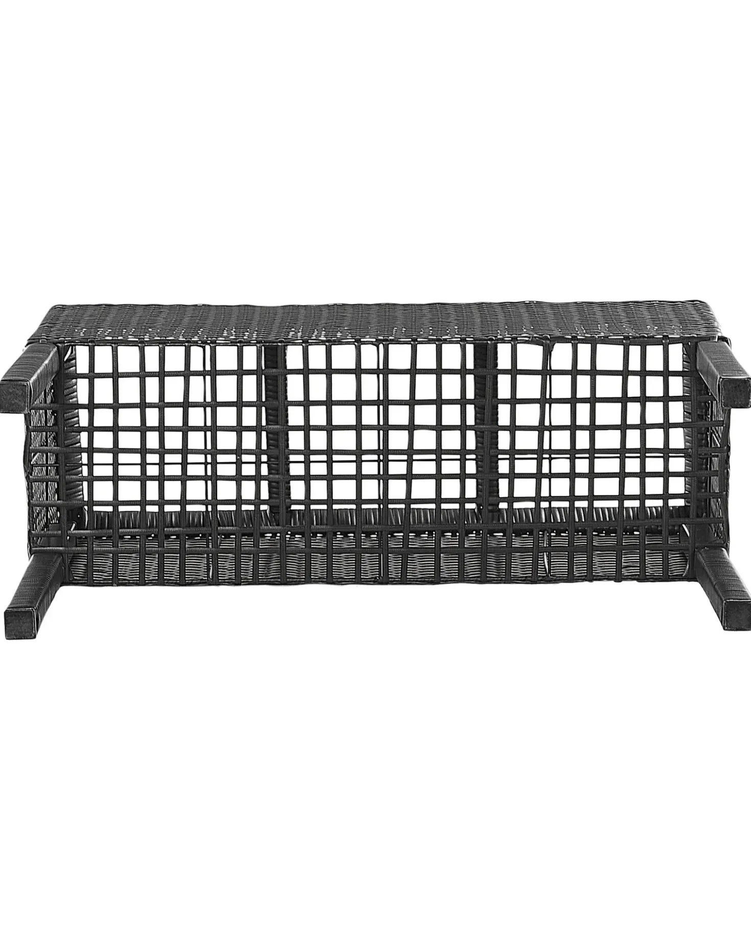 Forhøjet plantekrukke CARAGANA 77 cm Sort PE-rattan
