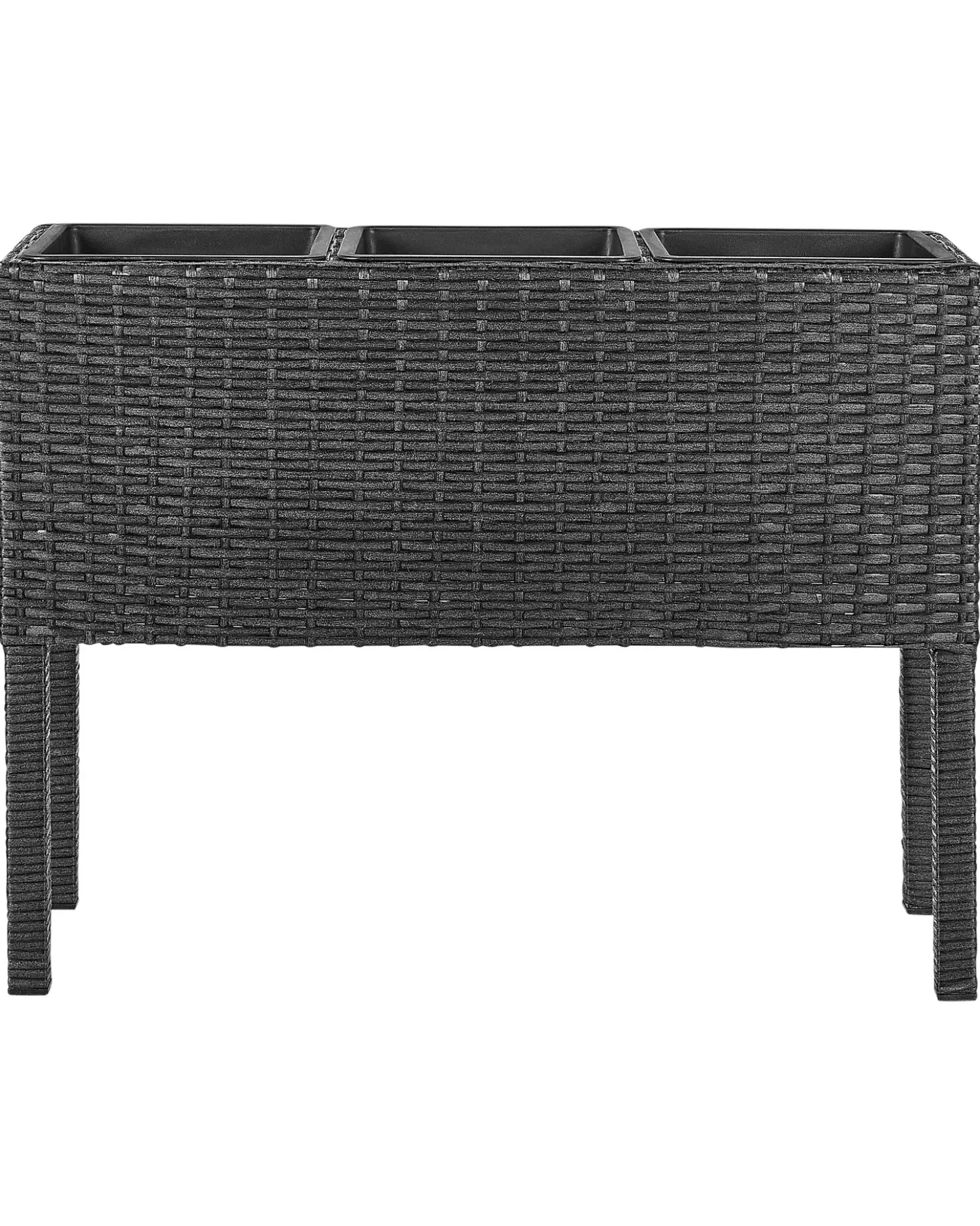 Forhøjet plantekrukke CARAGANA 77 cm Sort PE-rattan