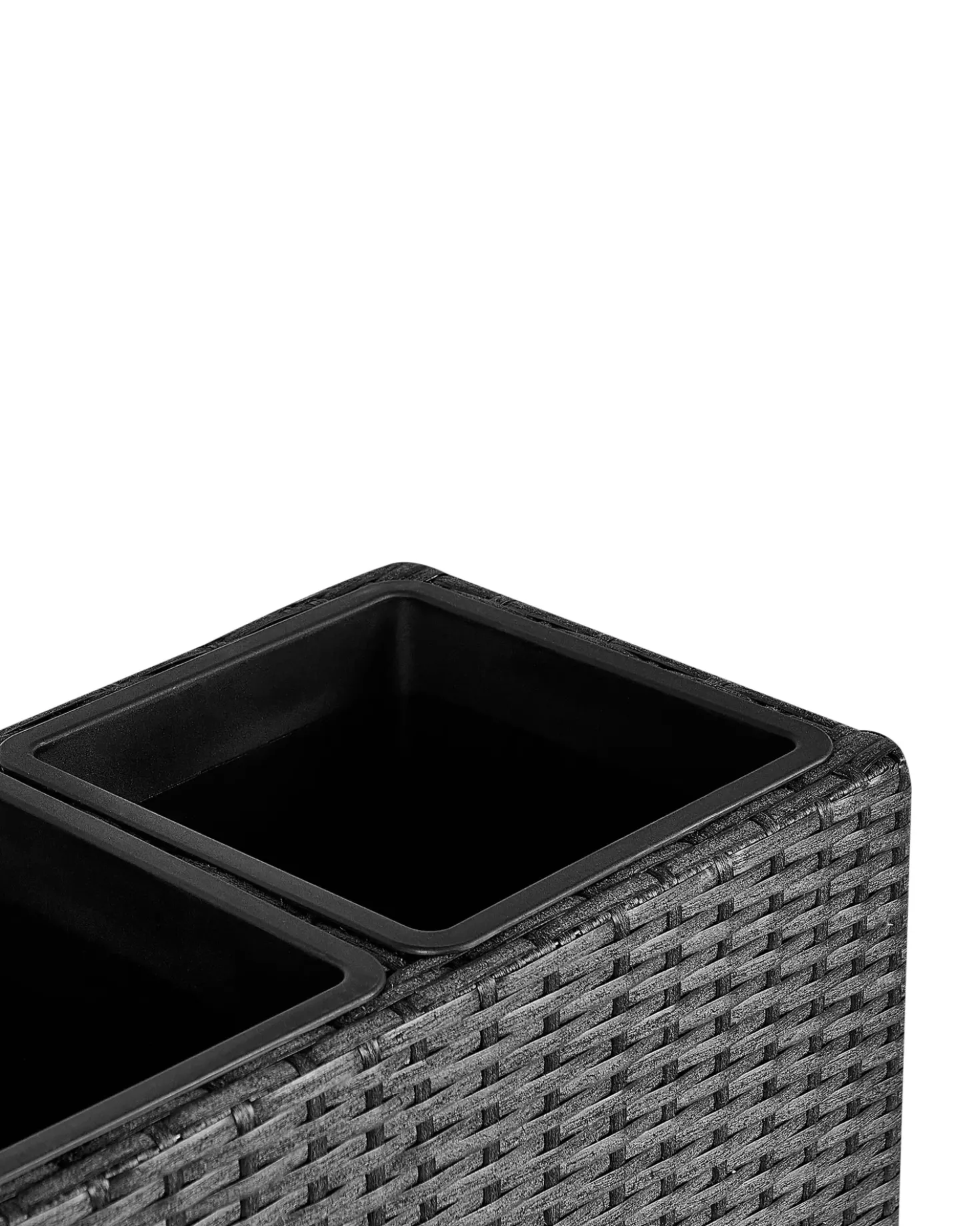 Forhøjet plantekrukke CARAGANA 77 cm Sort PE-rattan