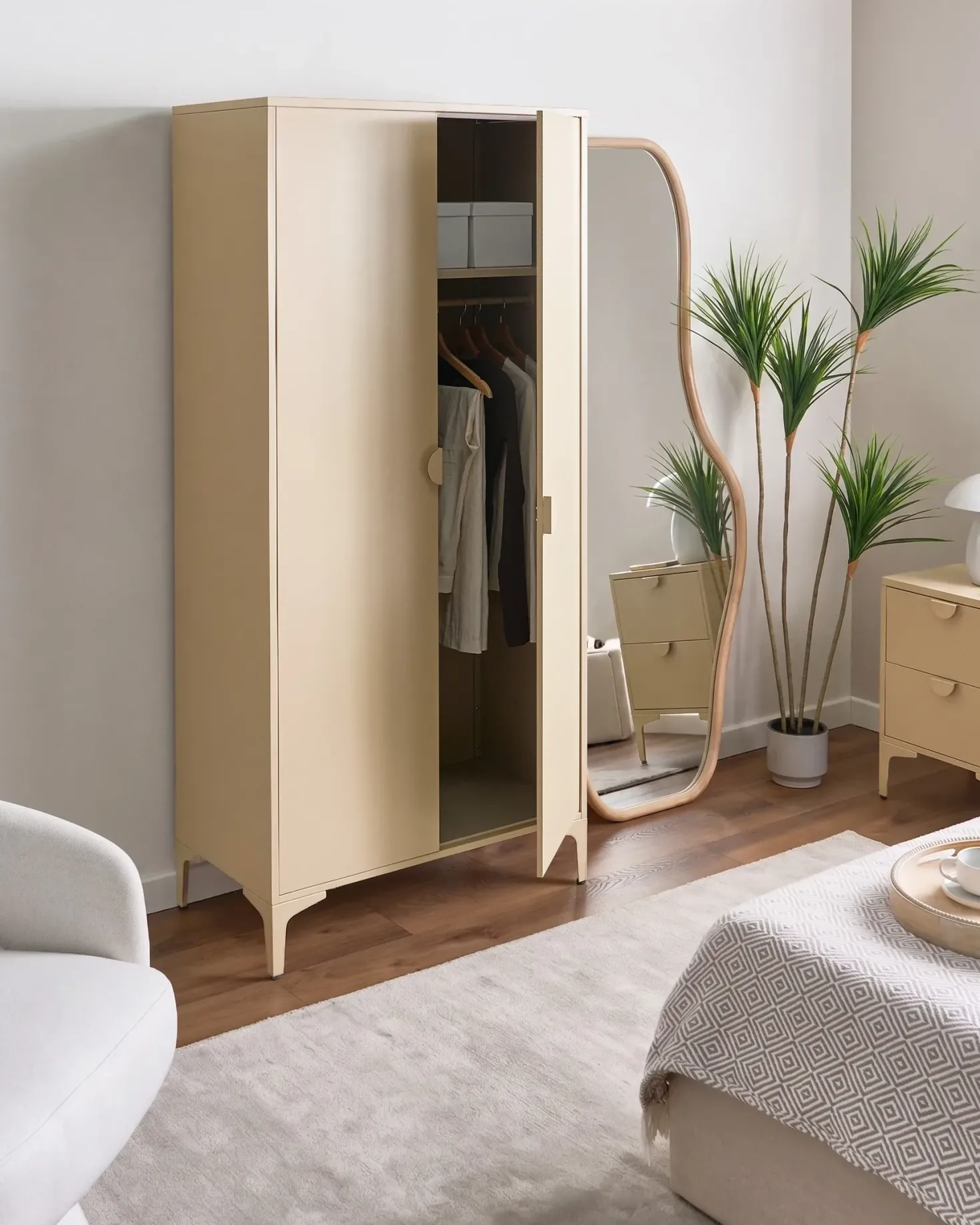 Garderobeskab ARDURA Beige Metal