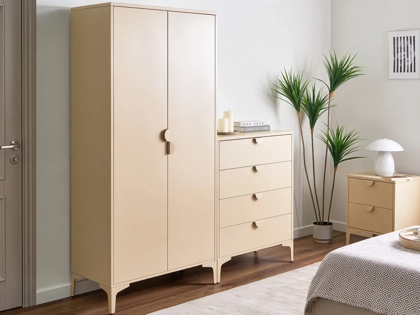 Garderobeskab ARDURA Beige Metal