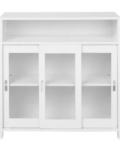 Glas vitrine skænk CRABTREE 86 cm Hvid