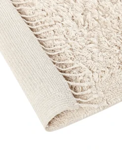 Gulvtæppe BITLIS Lys Beige 80 x 300 cm Bomuld