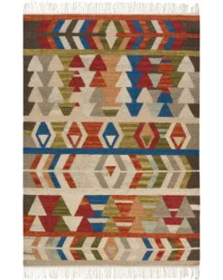 Gulvtæppe KAGHSI Multifarvet 140 x 200 cm Uld Kelim