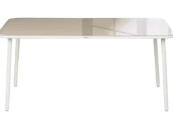 Havebord CARAVINO 160 cm 90 cm Metal Lys Beige