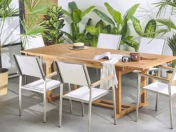 Havebord med udtræk JAVA 160/220 cm 90 cm Akacietræ Lysebrun
