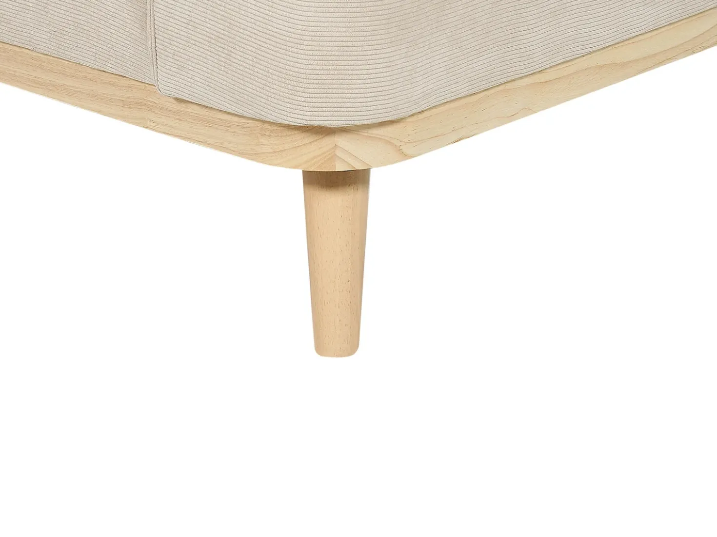 Hjørnesofa 3 personers SIMOS Fløjl Lys Beige Venstrevendt