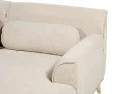 Hjørnesofa 3 personers SIMOS Fløjl Lys Beige Venstrevendt
