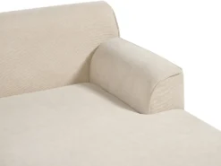 Hjørnesofa 3 personers SIMOS Fløjl Lys Beige Venstrevendt