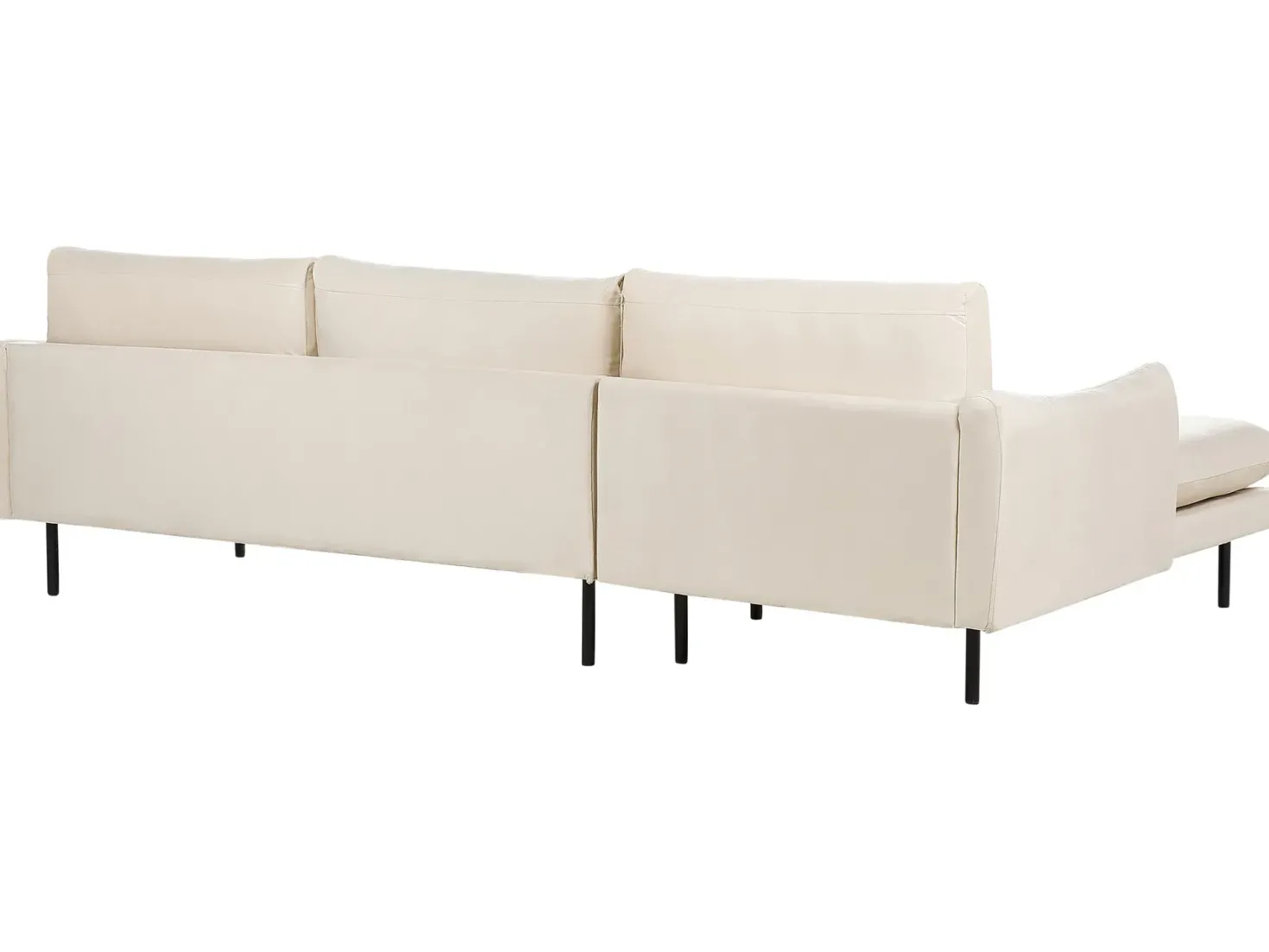 Hjørnesofa 4 personers VINTERBRO Velour Lys Beige Højrevendt