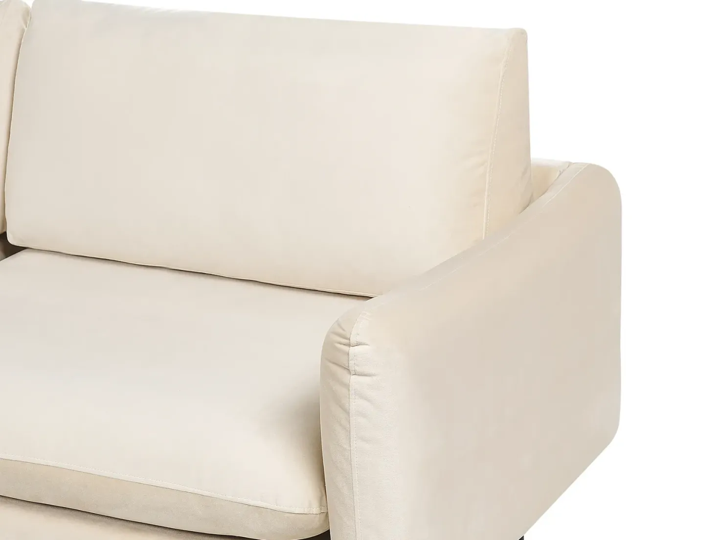 Hjørnesofa 4 personers VINTERBRO Velour Lys Beige Højrevendt