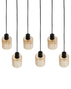 Hængelampe med 6 lys KITARE Glas Beige