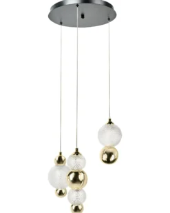 Hængelampe med 3 lys SORA LED Glas Guld
