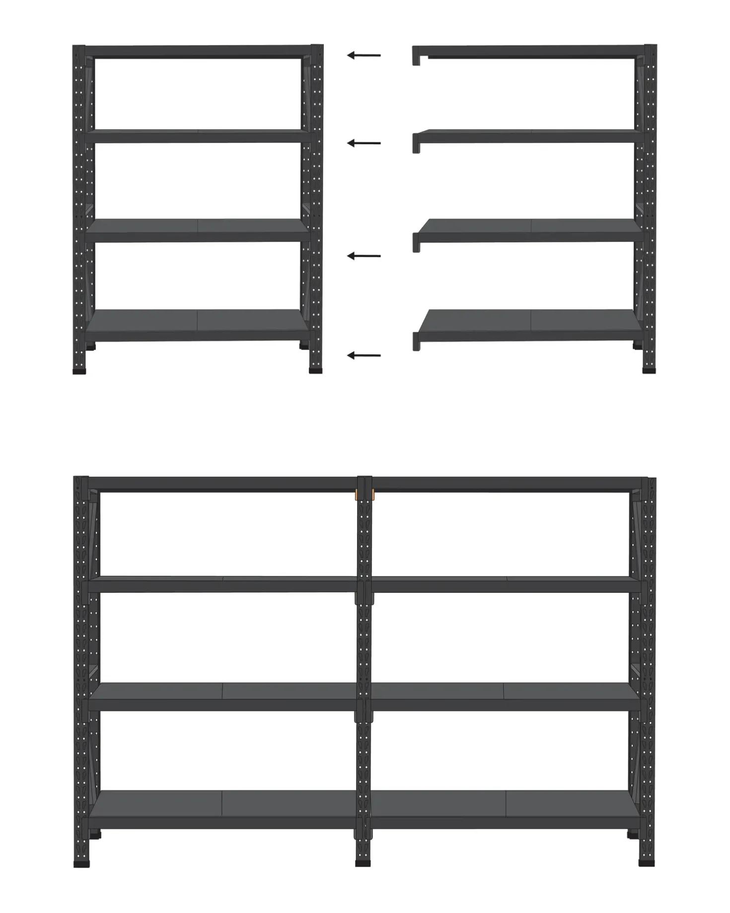 Hylder til garagen FIUGGI Metal 200 cm 150 cm Sort