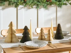 Juledekorationssæt med 5 dele VORMA Juletræ 25 cm Beige/Grøn