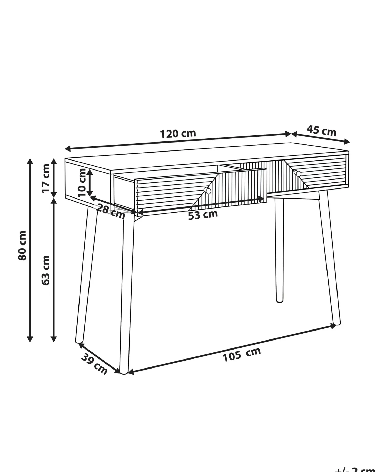 Konsolbord RONGE Lysebrun