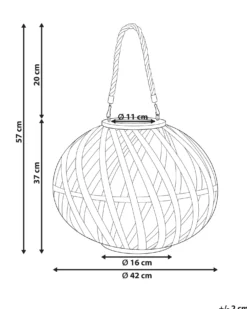 Lanterne BESAH Bambus 37 cm Sort