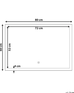 LED-badeværelsesspejl ARGENS 80 cm 60 cm Sølv