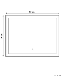 LED-badeværelsesspejl ARGENS 90 cm 70 cm Sølv